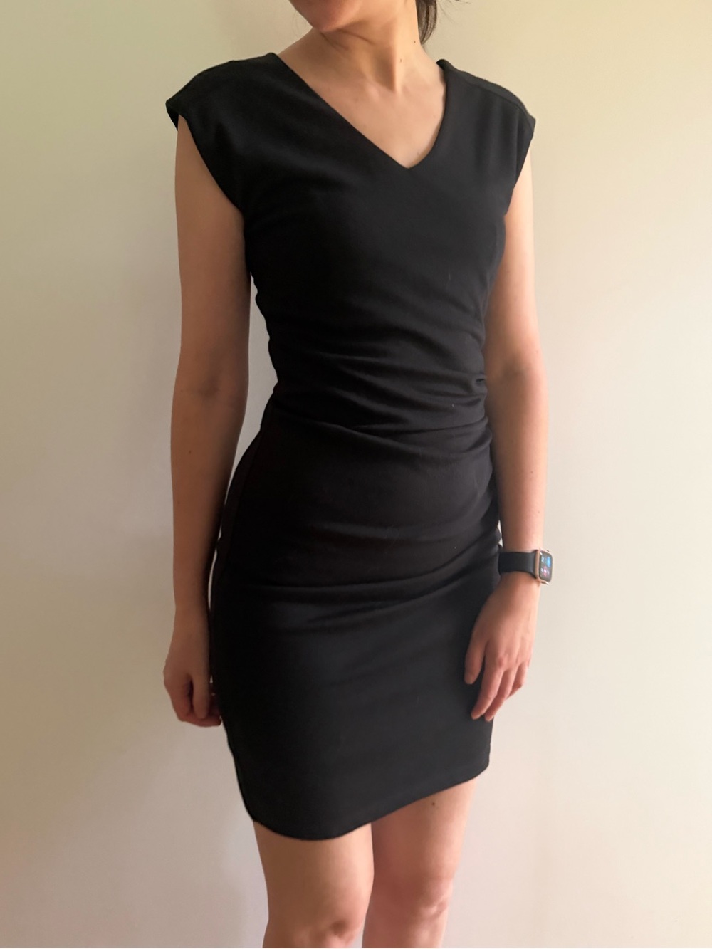 KAFFE BLACK V-NECK INDIA DRESS sleeveless - XS